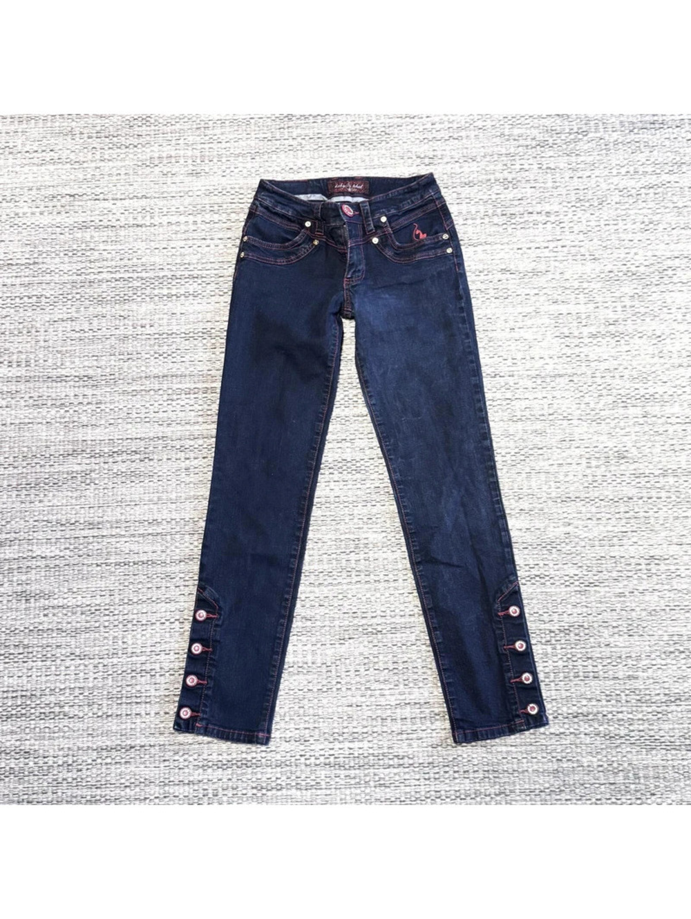 Y2K Baby Phat jeans embroidered crystal rhinestone size 3 (26")